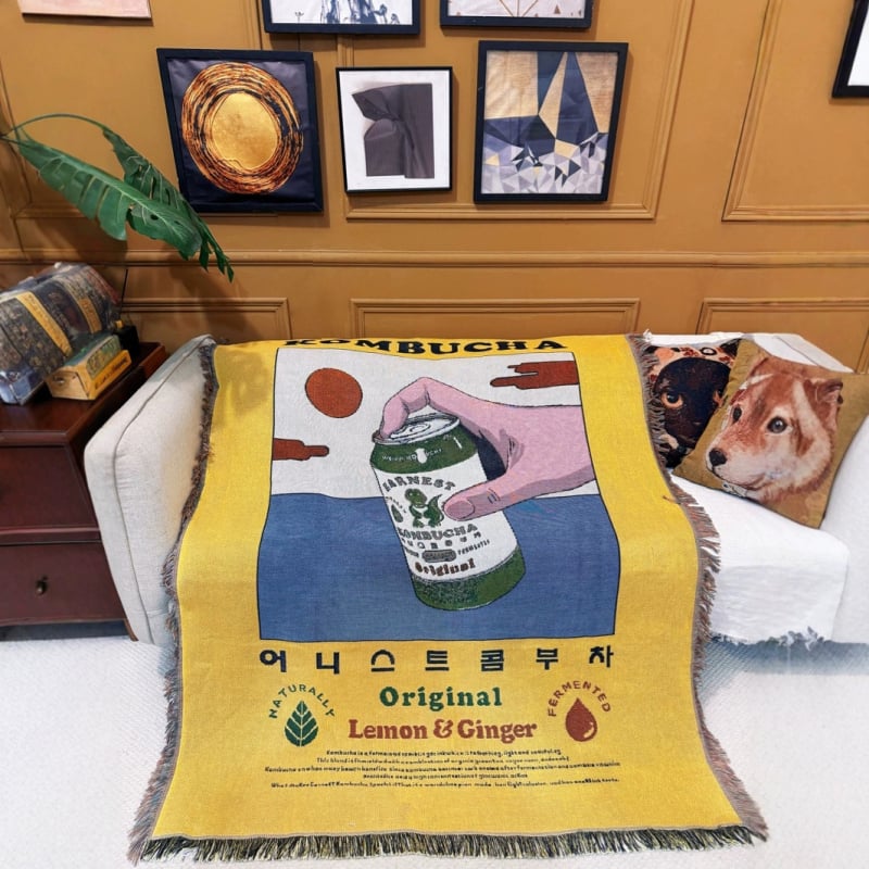 Памучно плетено хвърлящо одеяло за диван – лек лукс, подходящо за всички сезони, 800–999 g, нишково одеяло