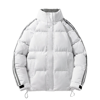 Мъжко зимно яке с памучен пълнеж, свободна кройка, стояща яка, цип, дебел пълнеж, джобове отстрани