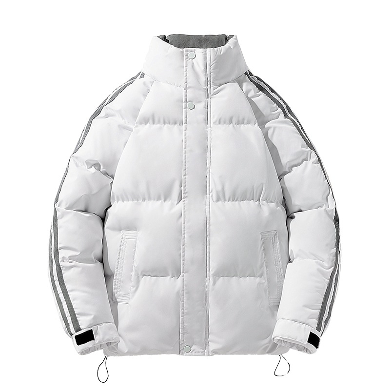 Мъжко зимно яке с памучен пълнеж, свободна кройка, стояща яка, цип, дебел пълнеж, джобове отстрани
