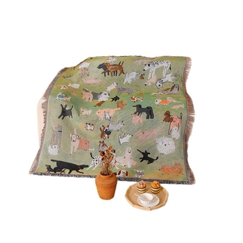 Pătură pentru animale de companie din bumbac tricotat, cu model de desene animate, 800–999 g, stil INS, toate sezoanele