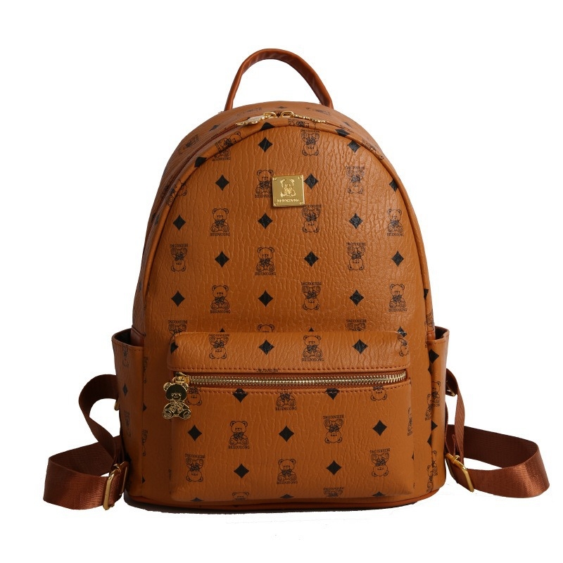 Ruksak - korejskog stila, velika kapaciteta, PU materijal, zatvarač, unutarnji skriveni džep i džep za telefon, prozračan, vodootporan