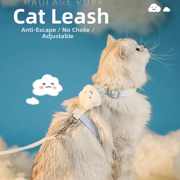 Lesă și ham pentru pisici, în formă de I, anti-evadare - nailon