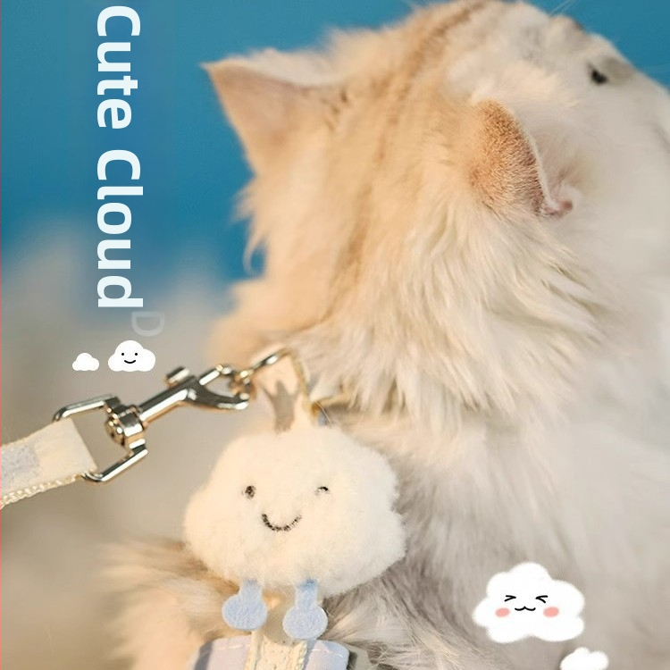 Lesă și ham pentru pisici, în formă de I, anti-evadare - nailon