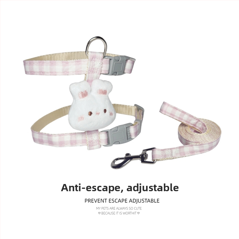 Lesă și ham pentru pisici, în formă de I, anti-evadare - nailon