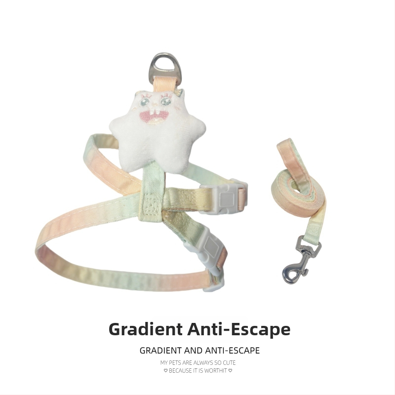 Lesă și ham pentru pisici, în formă de I, anti-evadare - nailon