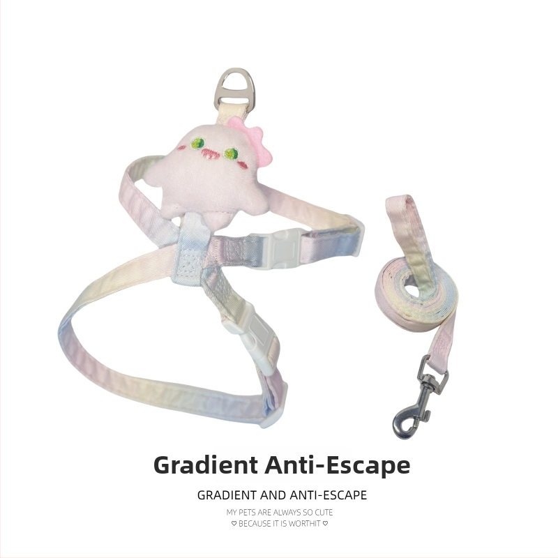 Lesă și ham pentru pisici, în formă de I, anti-evadare - nailon