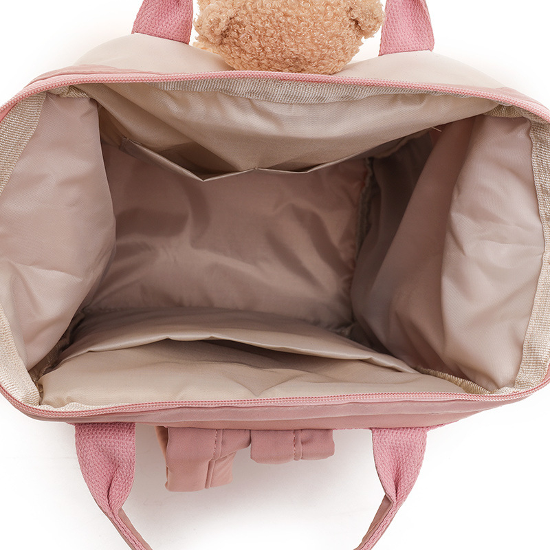 Batoh pre ženy s karikatúrnym medveďom, nylon, kapacita 20–35L, priedušný, proti krádeži