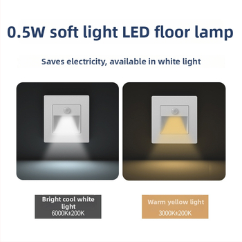 Φωτιστικό βήματος σκάλας με αισθητήρα κίνησης, ενσωματωμένος σχεδιασμός τύπου 86, LED φως βήματος, περίβλημα από PC, 220V