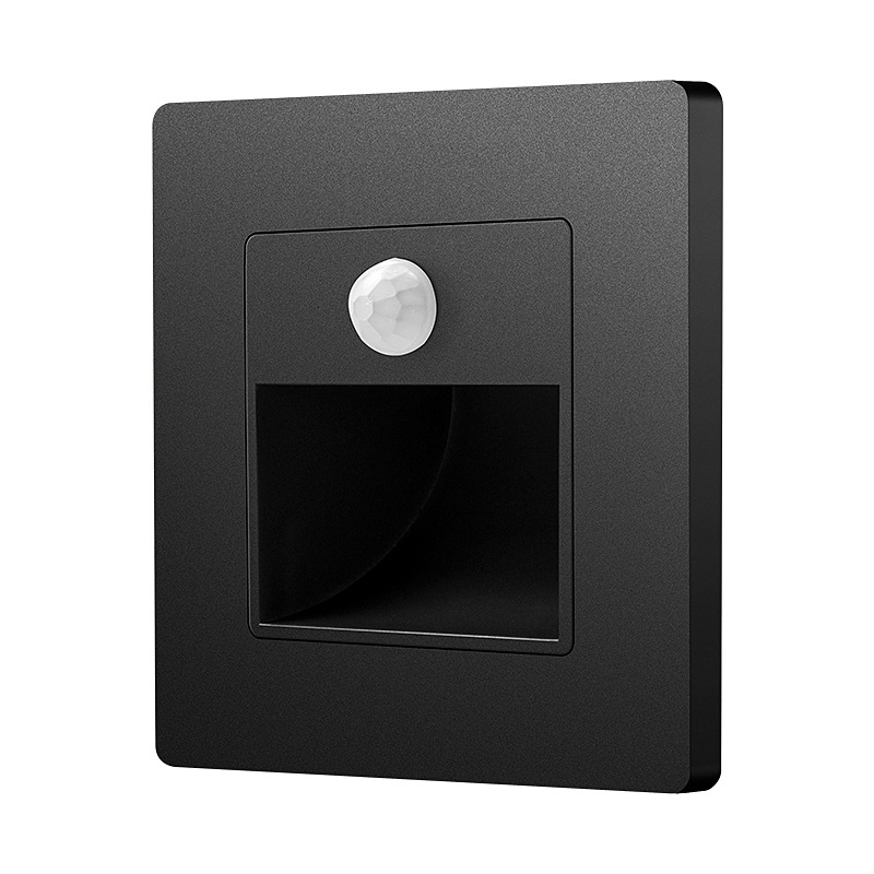 Φωτιστικό βήματος σκάλας με αισθητήρα κίνησης, ενσωματωμένος σχεδιασμός τύπου 86, LED φως βήματος, περίβλημα από PC, 220V