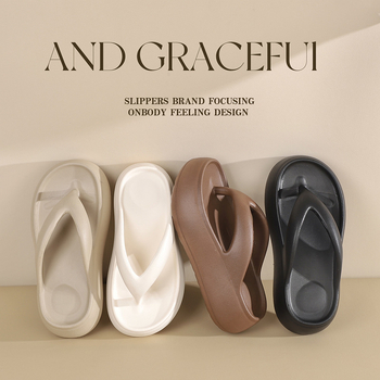 Ženske sandale s debelim potplatom i klinastim potpeticama, EVA gornji dio i EVA potplat, bez podstave, ljeto 2024