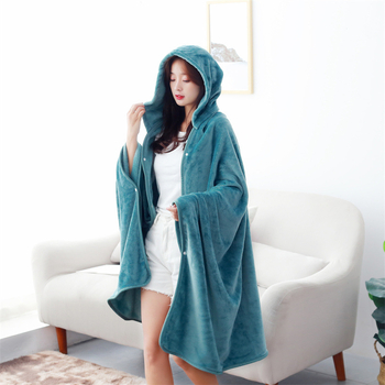 Flanel takaró lábszárvédővel irodai használatra, sál-stílusú fedés négy évszakos viselethez, ideális kollégiumi alvásra