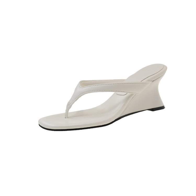 Sandale s klinom, otvoreni prst, kvadratni nos, gumeni potplat, korejski stil