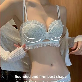 Δαντελένιο σουτιέν χωρίς μεταλλική ράβδο, 3/4 cup, μεσαίο σχήμα καλουπώματος, αφαιρούμενες διπλές τιράντες