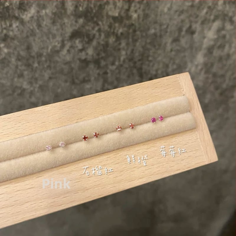 S999 sterling srebrne cirkon naušnice za parove, lagani luksuz, kompaktni i elegantni
