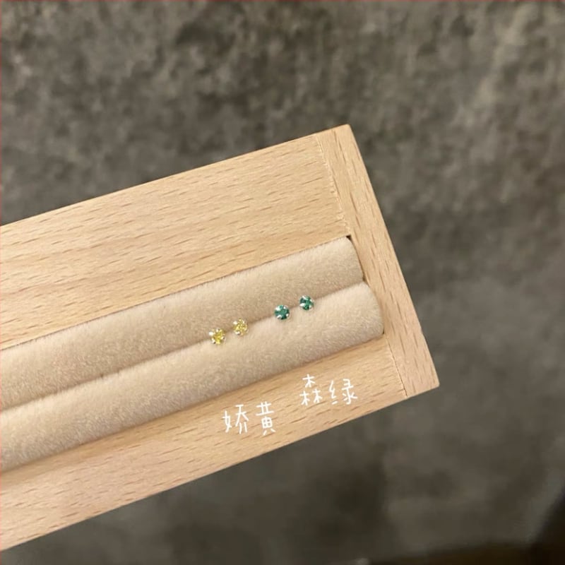 S999 sterling srebrne cirkon naušnice za parove, lagani luksuz, kompaktni i elegantni