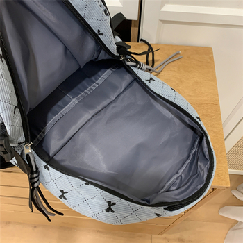 Corduroy ruksak s mašnicom, unisex, korejski stil, kapacitet 36–55 L, 13-inčni laptop