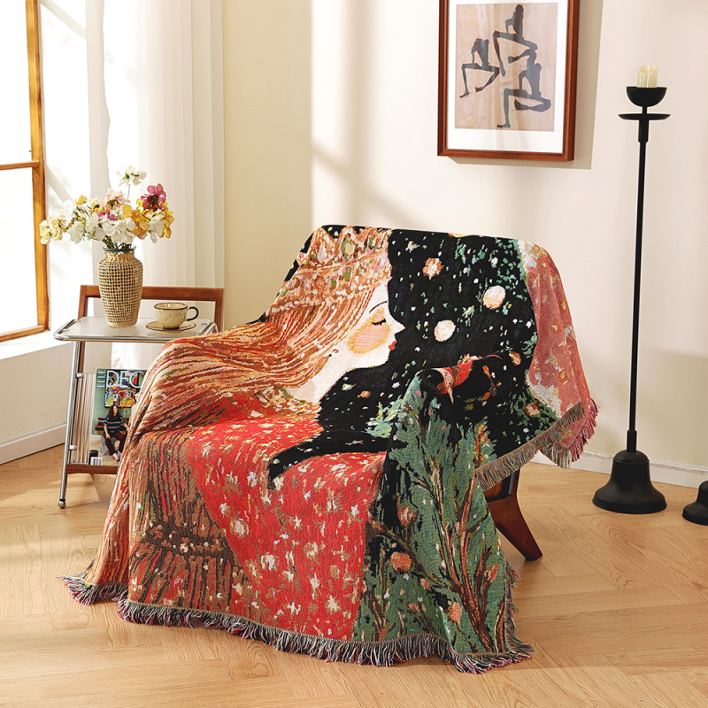 Pătură Jacquard Tapiserie - Poliester, 1000–1499 g, Model desen animat, Stil pastoral