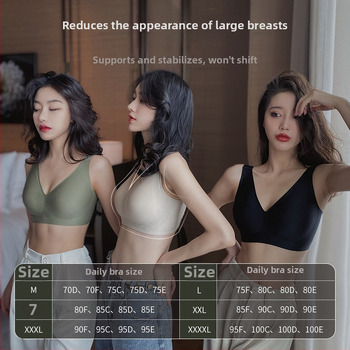 Sutien fără sârmă cu cupă completă, cupe modelate din latex, design subțire, bretele fixe duble, închidere la spate cu trei rânduri de cârlige