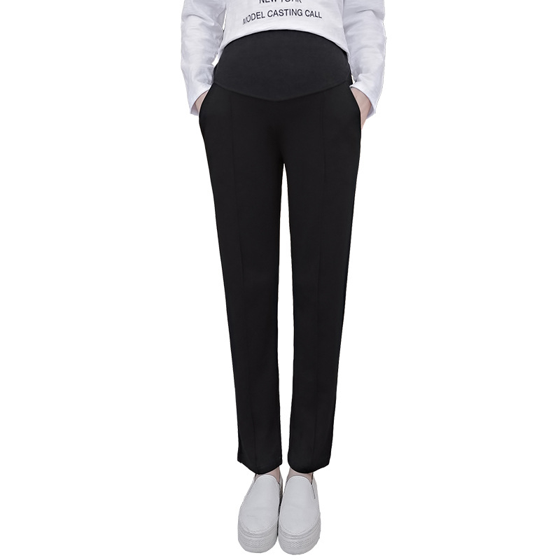 Jesenske hlače za trudnice – ravni kroj, široke nogavice, haremski stil, casual hlače za mame