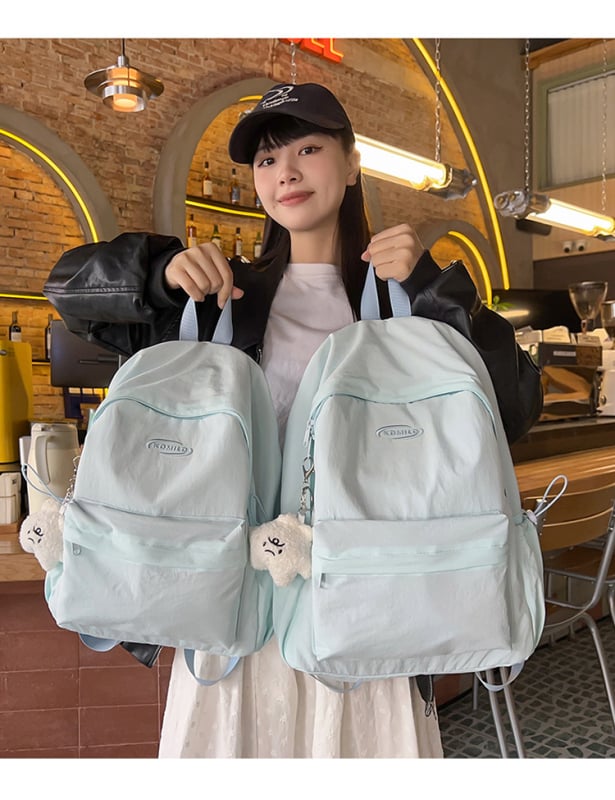 Unisex ruksak za školu i putovanje od najlona, jednobojan dizajn, korejskog stila, za 14-inčni laptop, 20–35 l, vodootporan, ljeto 2025