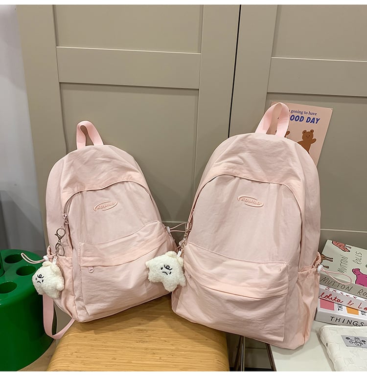 Unisex ruksak za školu i putovanje od najlona, jednobojan dizajn, korejskog stila, za 14-inčni laptop, 20–35 l, vodootporan, ljeto 2025