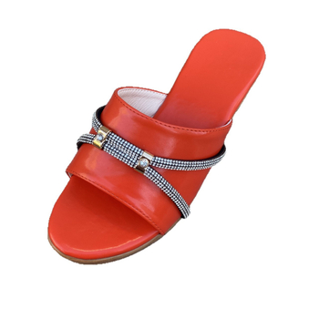 Ženske sandale s PU gornjim dijelom, gumeni potplat, slip-on, klinasti potpet 6–8 cm