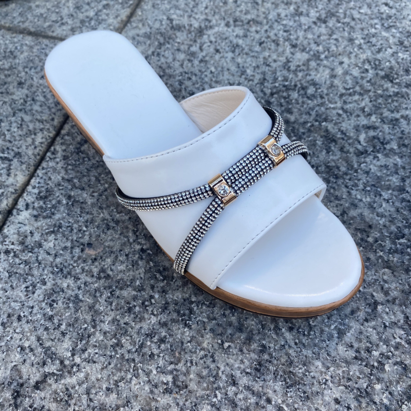 Ženske sandale s PU gornjim dijelom, gumeni potplat, slip-on, klinasti potpet 6–8 cm