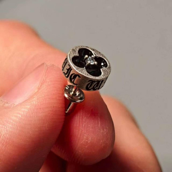 Fülbevalók S925-ös sterling ezüstből, antik zománc négylevelű virág mintával, uniszex, moissanit kövek, geometriai forma, elektroplattált felület