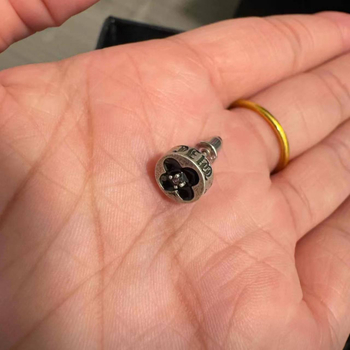 Fülbevalók S925-ös sterling ezüstből, antik zománc négylevelű virág mintával, uniszex, moissanit kövek, geometriai forma, elektroplattált felület