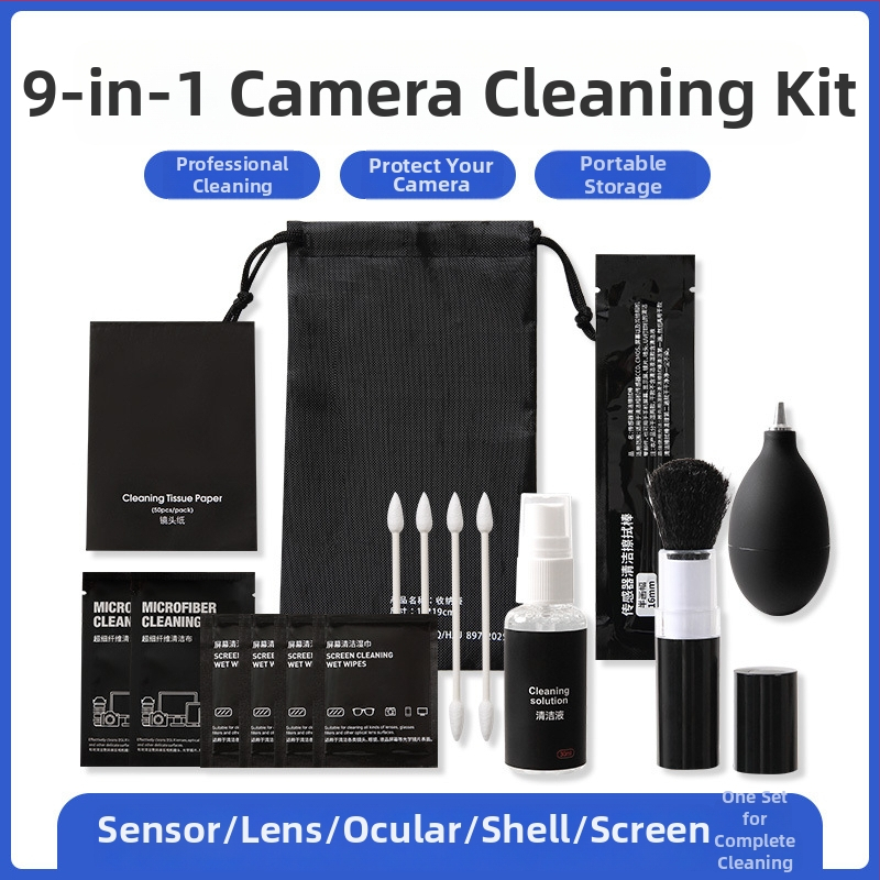 Objektív tisztító toll – kilenc az egyben kameratisztító készlet; mikroszálas fej; kompatibilis kamerák, számítógépek és telefonok; OEM feldolgozás