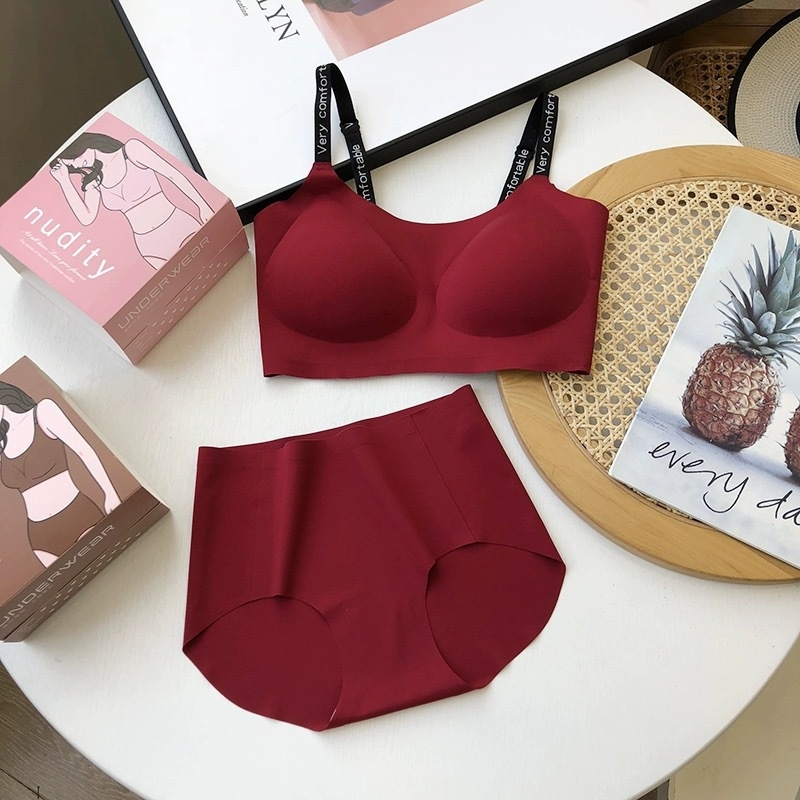 Set grudnjaka s mekanom podrškom, 3/4 šalica, oblikovan grudnjak od spužve, fiksne dvostruke naramenice, nevidljiv i prozračan najlon