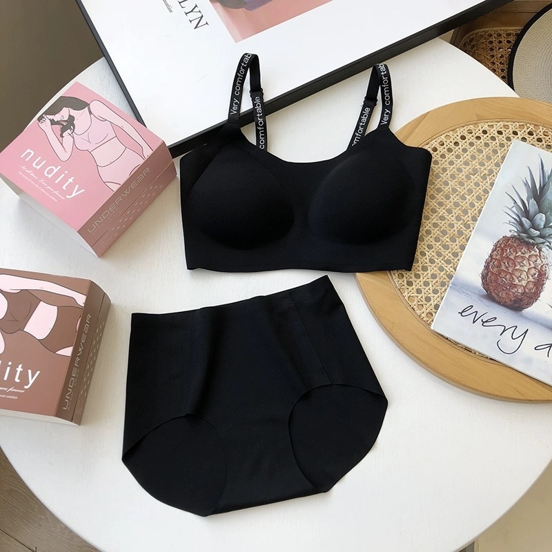 Set grudnjaka s mekanom podrškom, 3/4 šalica, oblikovan grudnjak od spužve, fiksne dvostruke naramenice, nevidljiv i prozračan najlon