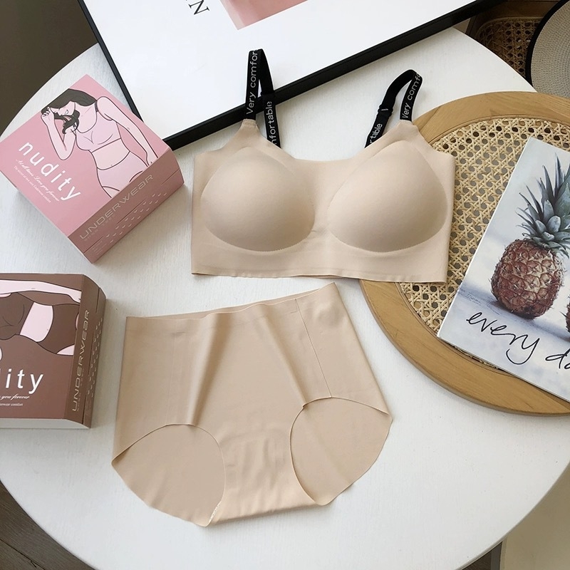 Set grudnjaka s mekanom podrškom, 3/4 šalica, oblikovan grudnjak od spužve, fiksne dvostruke naramenice, nevidljiv i prozračan najlon