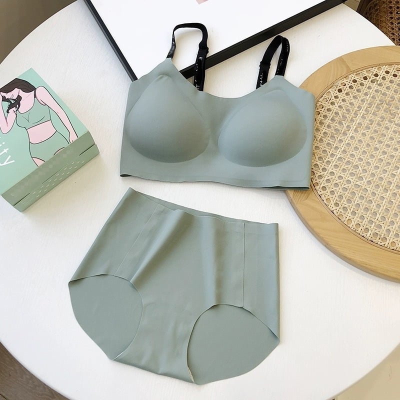 Set grudnjaka s mekanom podrškom, 3/4 šalica, oblikovan grudnjak od spužve, fiksne dvostruke naramenice, nevidljiv i prozračan najlon