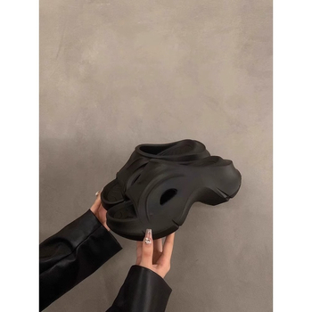 Női EVA vastag talpú szandál klínes sarokkal, csúszásmentes, otthoni használatra, puha talp