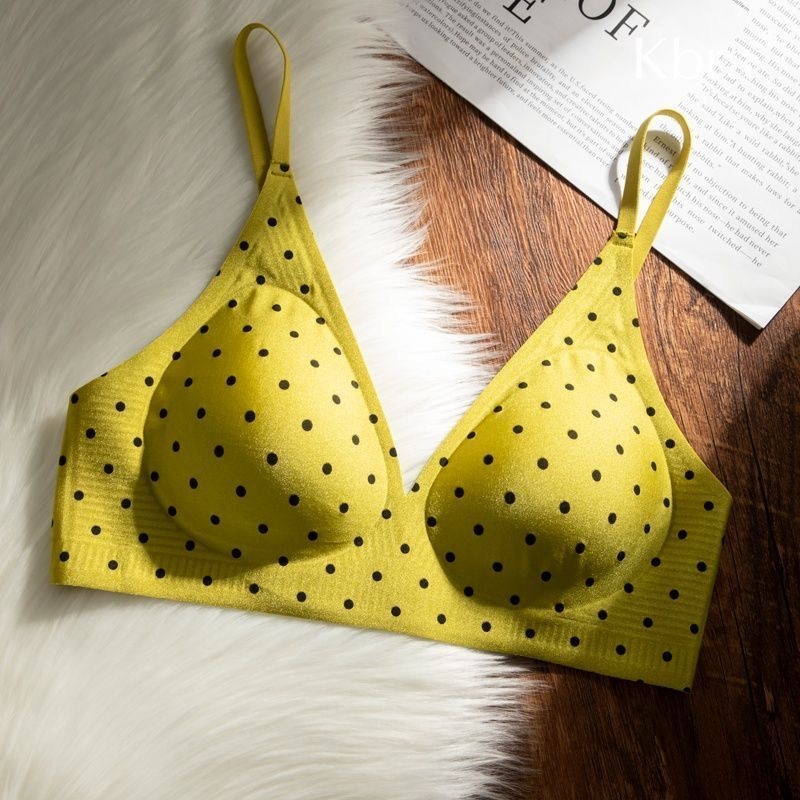 Set grudnjaka od pamuka, točkasti uzorak, stražnje zaključavanje s četiri reda kopči, fiksirane dvostruke naramenice, oblikovane košarice s tankim gornjim dijelom i debelim donjim dijelom