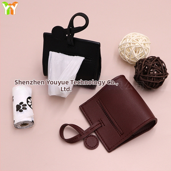 Kožená taštička na psie exkrementy, rolovaný štýl, hrubšia konštrukcia