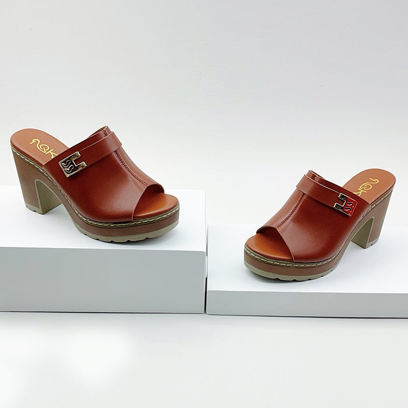 Baoxin Ženske TPU štikle s okruglim vrhom, gumena potplata, herringbone stil, ljeto 2025