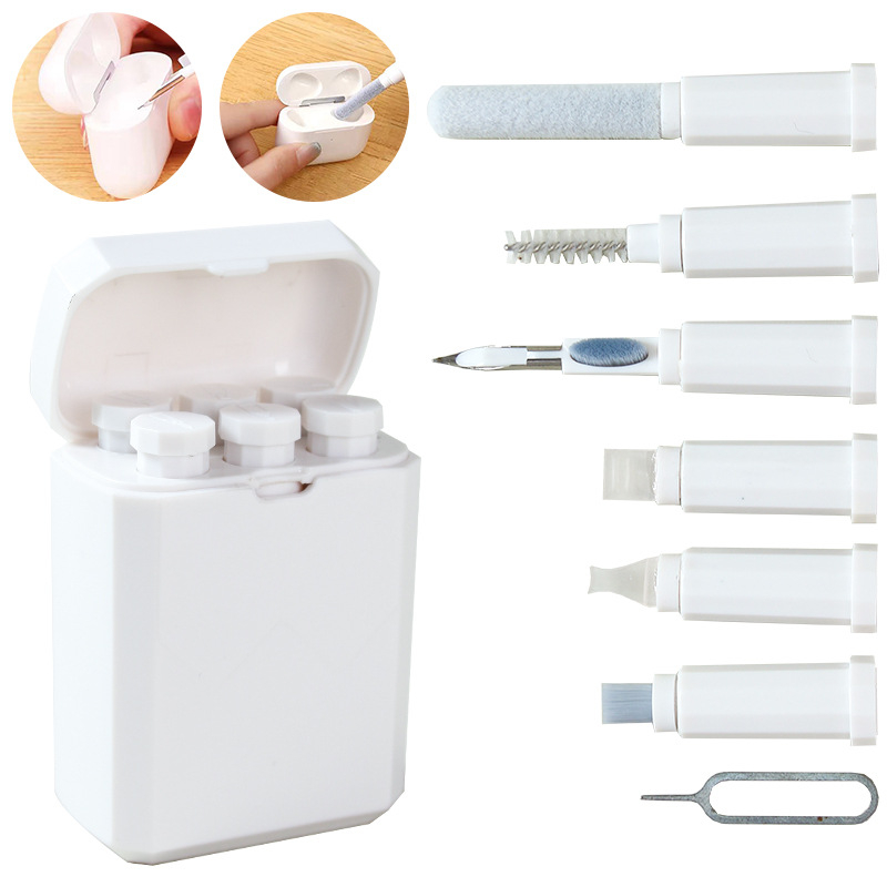 Bluetooth fülhallgató tisztító toll – Tisztító készlet, Modell 45, Műanyag, Tömeg 16