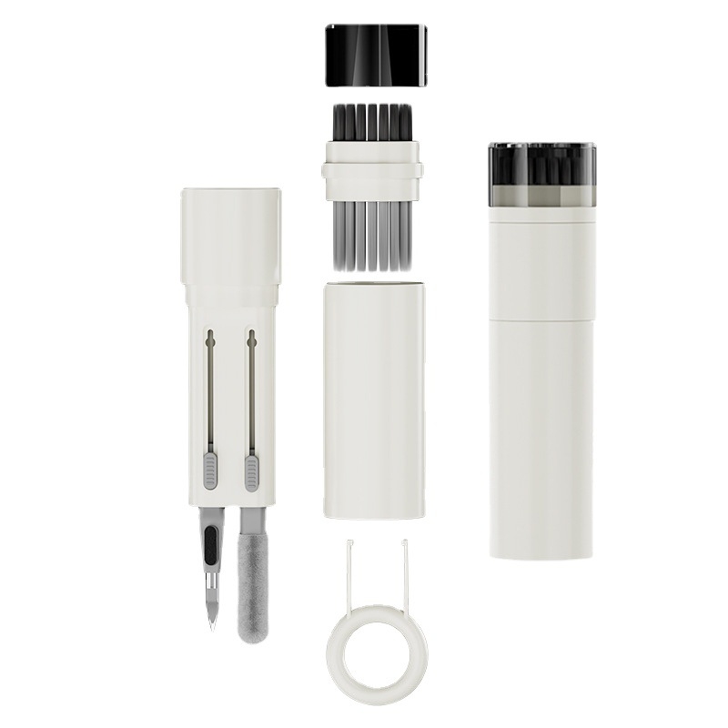 SYT-05 Έξι-σε-Ένα Καθαριστικό Στυλό για Ακουστικά — Καθολικό καθαριστικό εργαλείο για AirPods, κινητά τηλέφωνα και πληκτρολόγια; Πλαστικό σώμα; Βάρος 42 g; Λογότυπο με λέιζερ