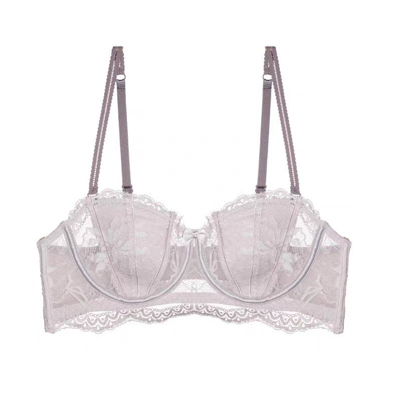 Čipkový push-up set podprsenky pre malé prsia, košíček 1/2, ultratenké tvarované košíčky, tvarovanie chrbta