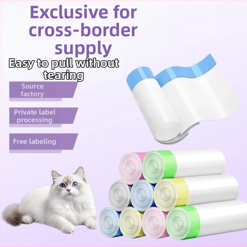 Sac pentru nisip de pisică HDPE gros, tip rolă, de unică folosință, pentru tavă de pisică inteligentă (MMD-01)