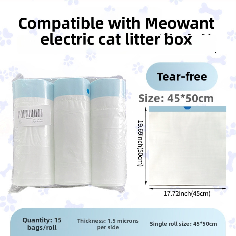 Sac pentru nisip de pisică HDPE gros, tip rolă, de unică folosință, pentru tavă de pisică inteligentă (MMD-01)