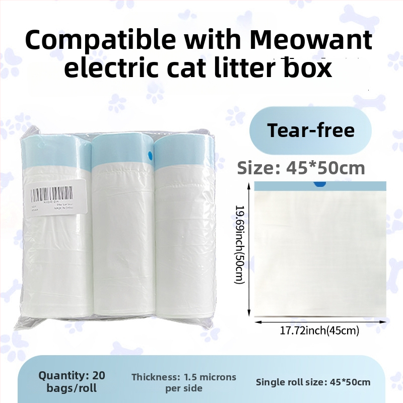 Sac pentru nisip de pisică HDPE gros, tip rolă, de unică folosință, pentru tavă de pisică inteligentă (MMD-01)