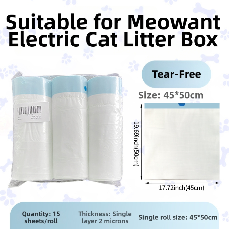 Sac pentru nisip de pisică HDPE gros, tip rolă, de unică folosință, pentru tavă de pisică inteligentă (MMD-01)