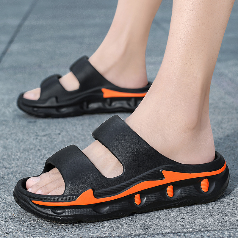 Мъжки чехли Walking on clouds, EVA горна част и EVA подметка, инжекционно формовани, за вътрешно и външно носене, SGS сертифицирано