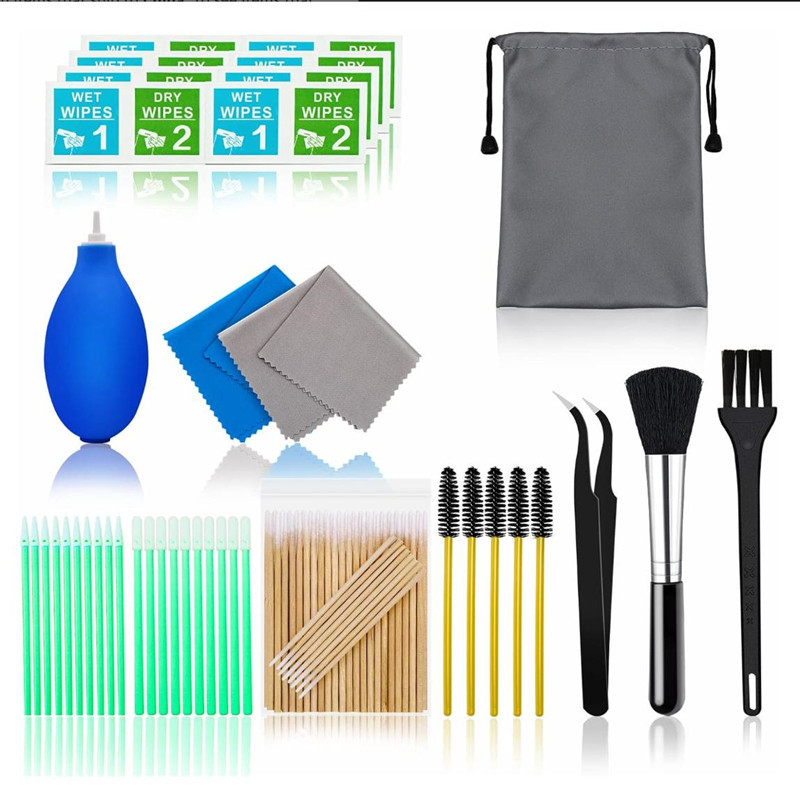 Vezeték nélküli Bluetooth fejhallgató tisztító készlet telefonokhoz, billentyűzetekhez és laptopokhoz – tisztító eszközök és alkoholtartalmú zacskó