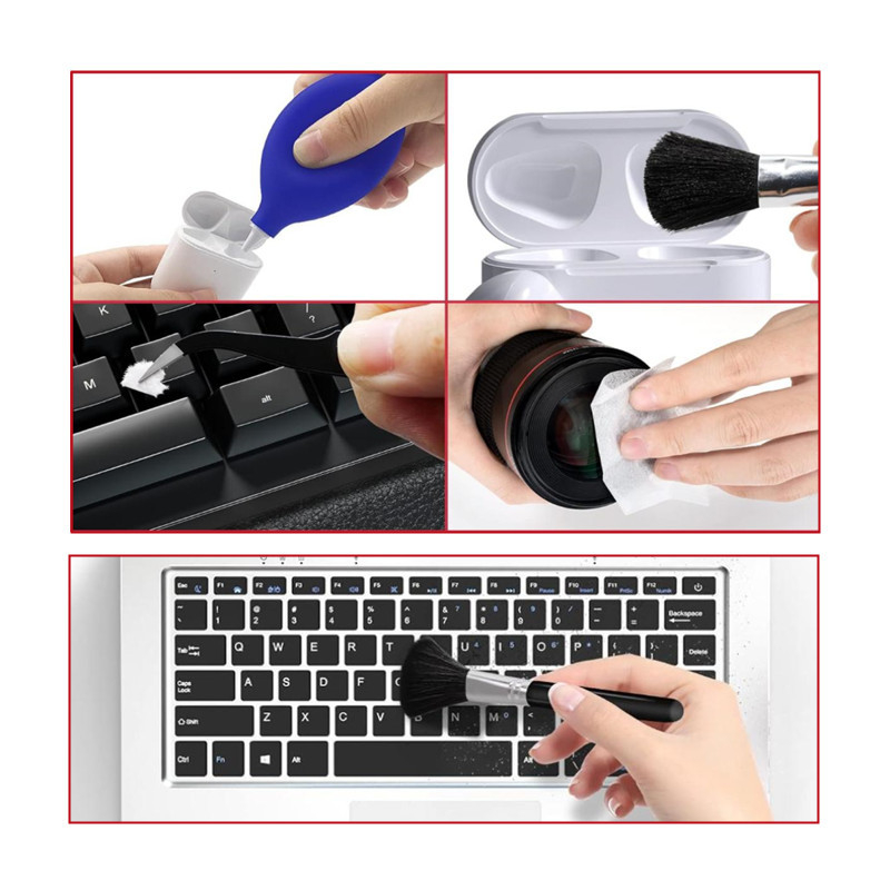 Vezeték nélküli Bluetooth fejhallgató tisztító készlet telefonokhoz, billentyűzetekhez és laptopokhoz – tisztító eszközök és alkoholtartalmú zacskó