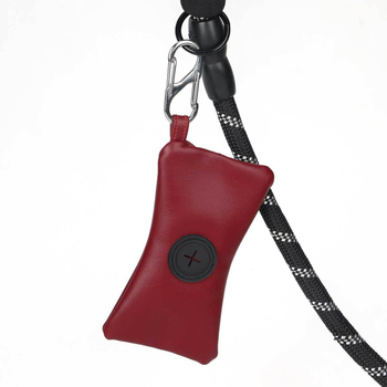 Wang Xingyu Dispenser portabil pentru saci de gunoi pentru câini, din piele PU — pentru plimbări