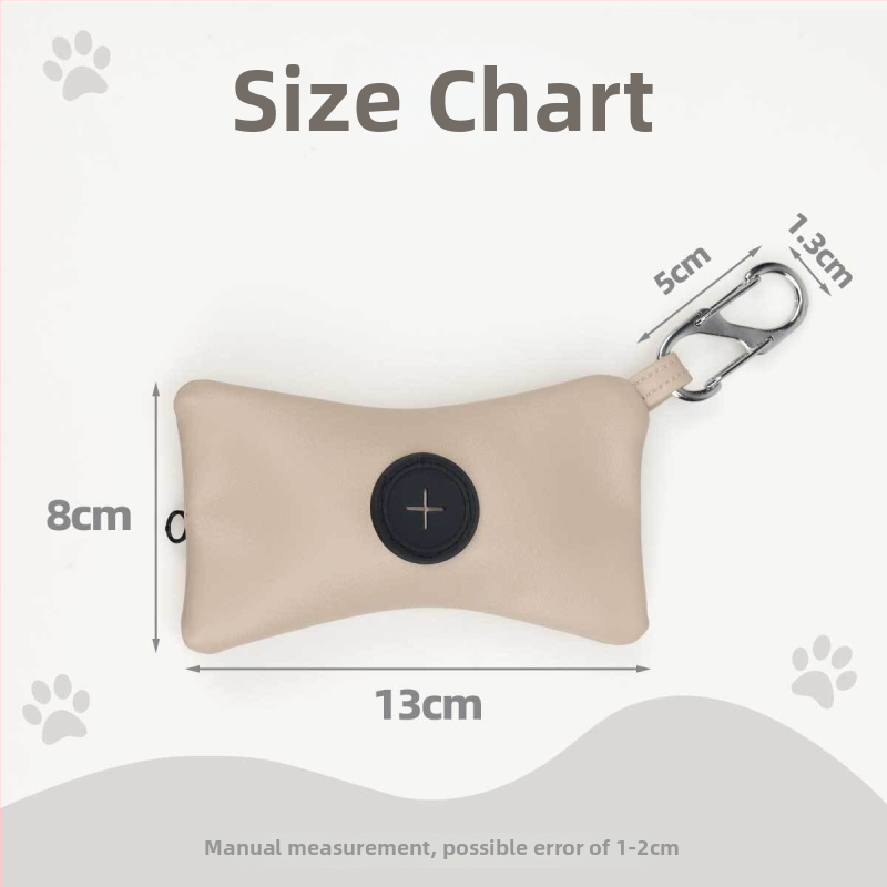 Wang Xingyu Prenosný PU kožený dávkovač vreciek na výkaly psov — na prechádzky